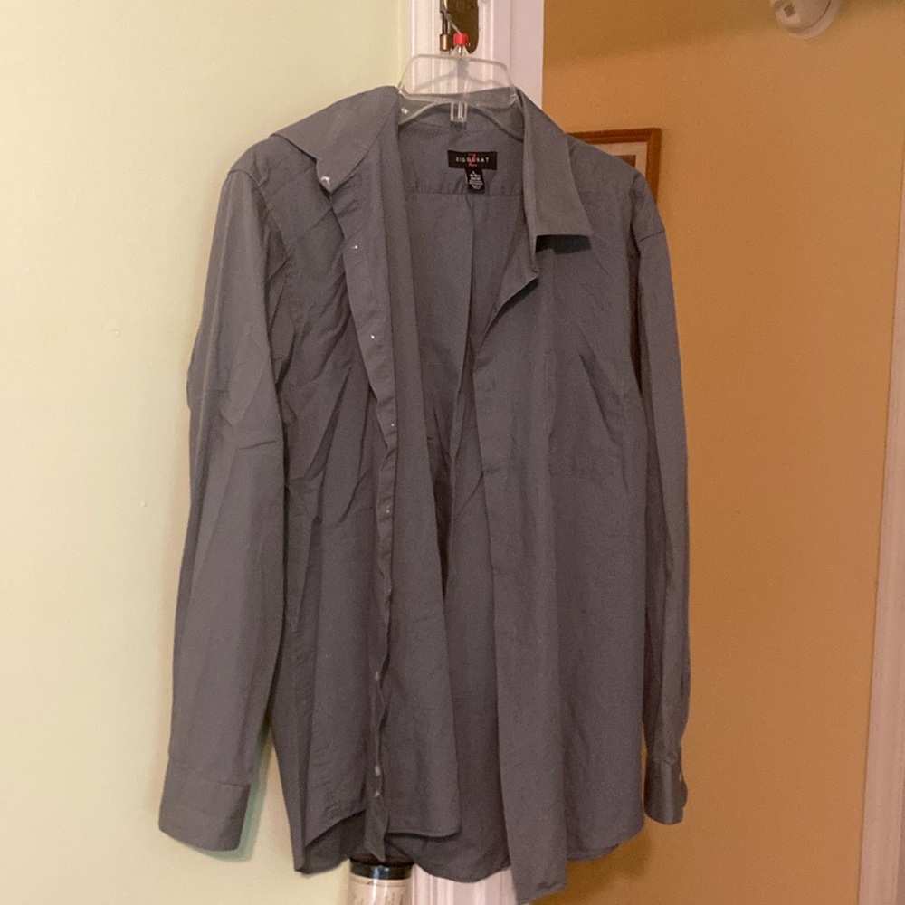 Ziggurat Mens Grey Collared Shirt Large